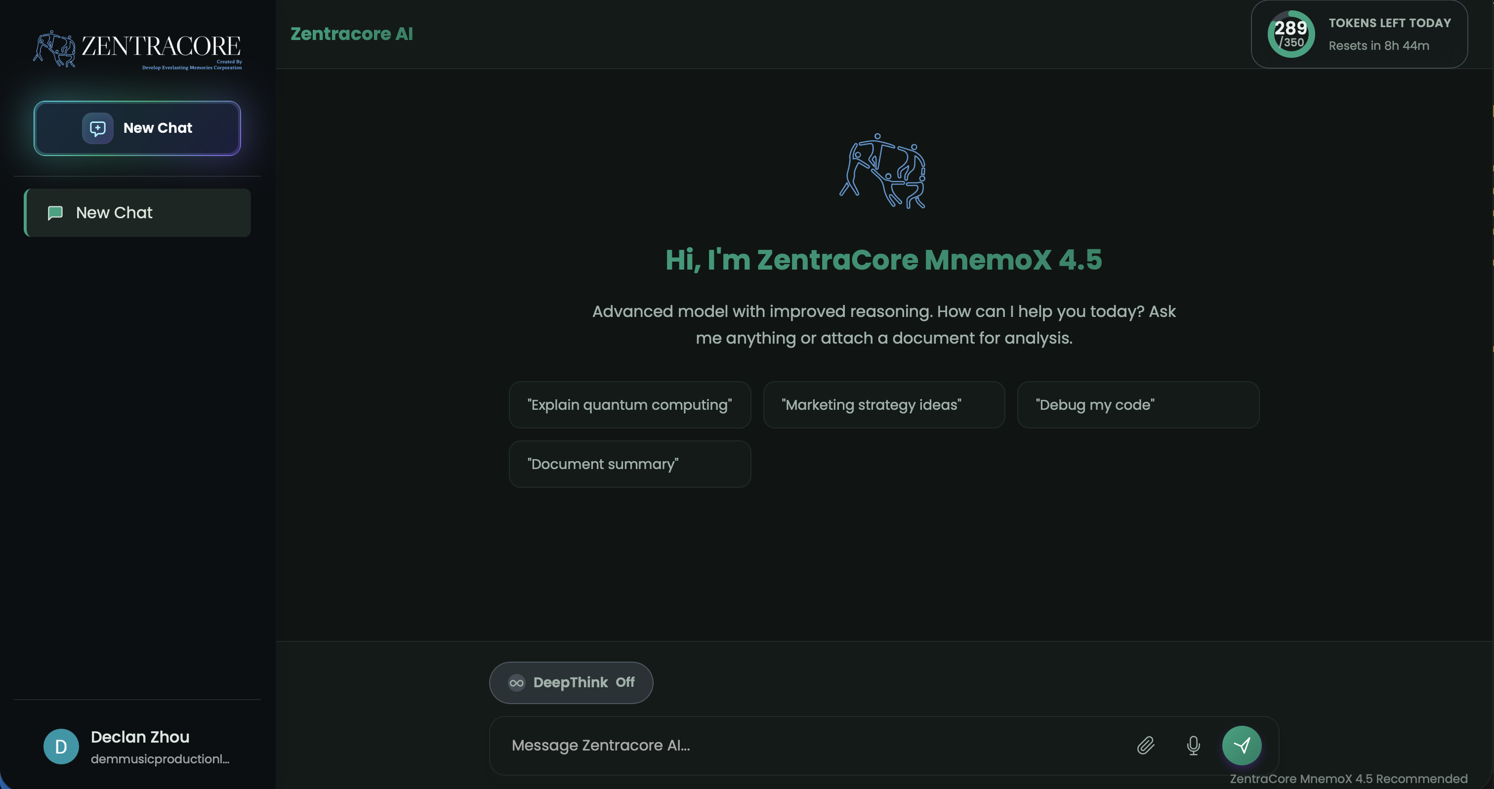 ZentraCore home view